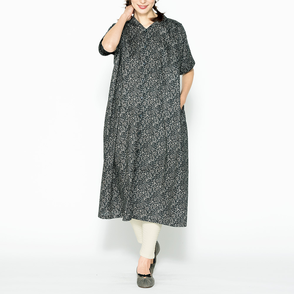 ショールカラーワンピース