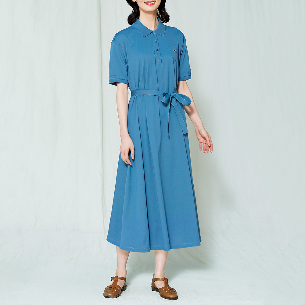 鹿の子半袖ポロワンピース/当社限定モデル