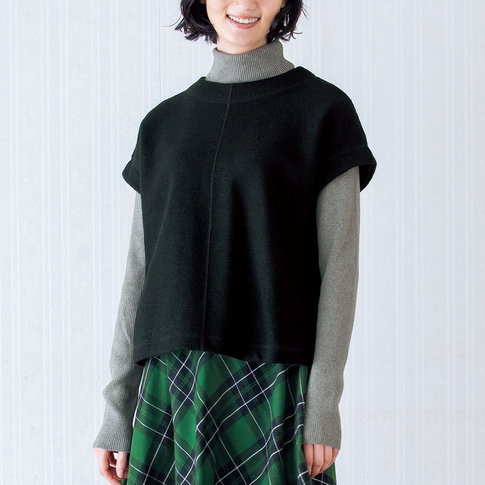 フレンチスリーブ･ウール混縮じゅうベスト