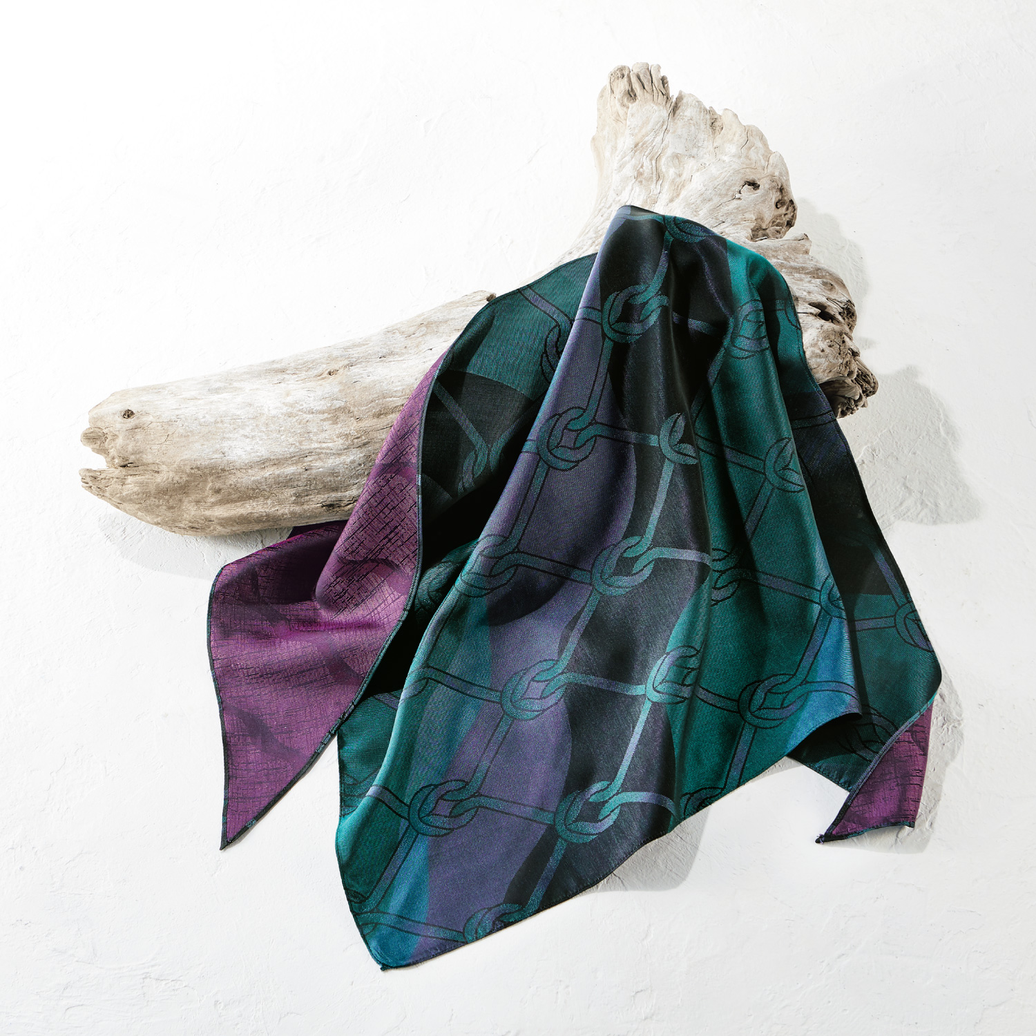 Te Ori 丹後ちりめんダブルフェイスシルクスカーフ ライトアップオンラインストア