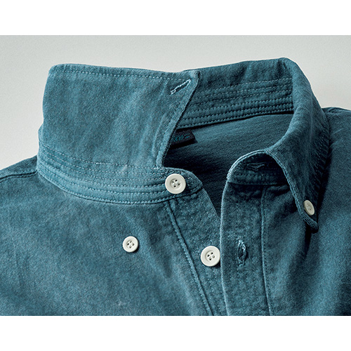 米綿ジャージー･長袖ボタンダウンシャツ