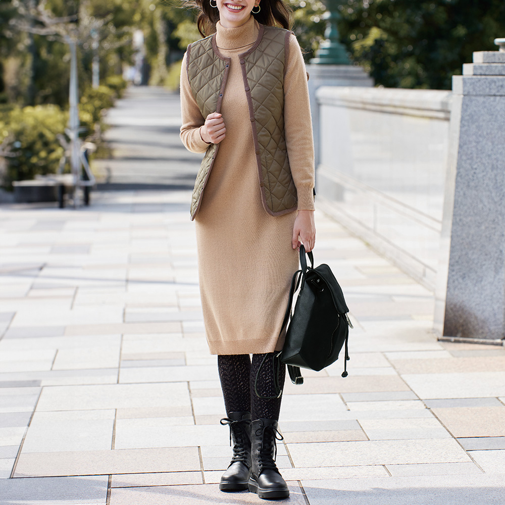 カシミヤニットワンピース