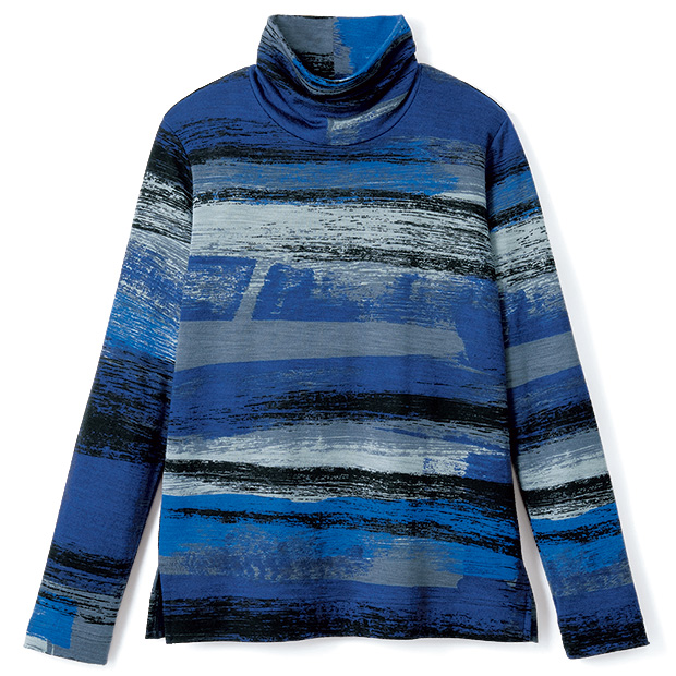 ウール混接結ニットプルオーバー