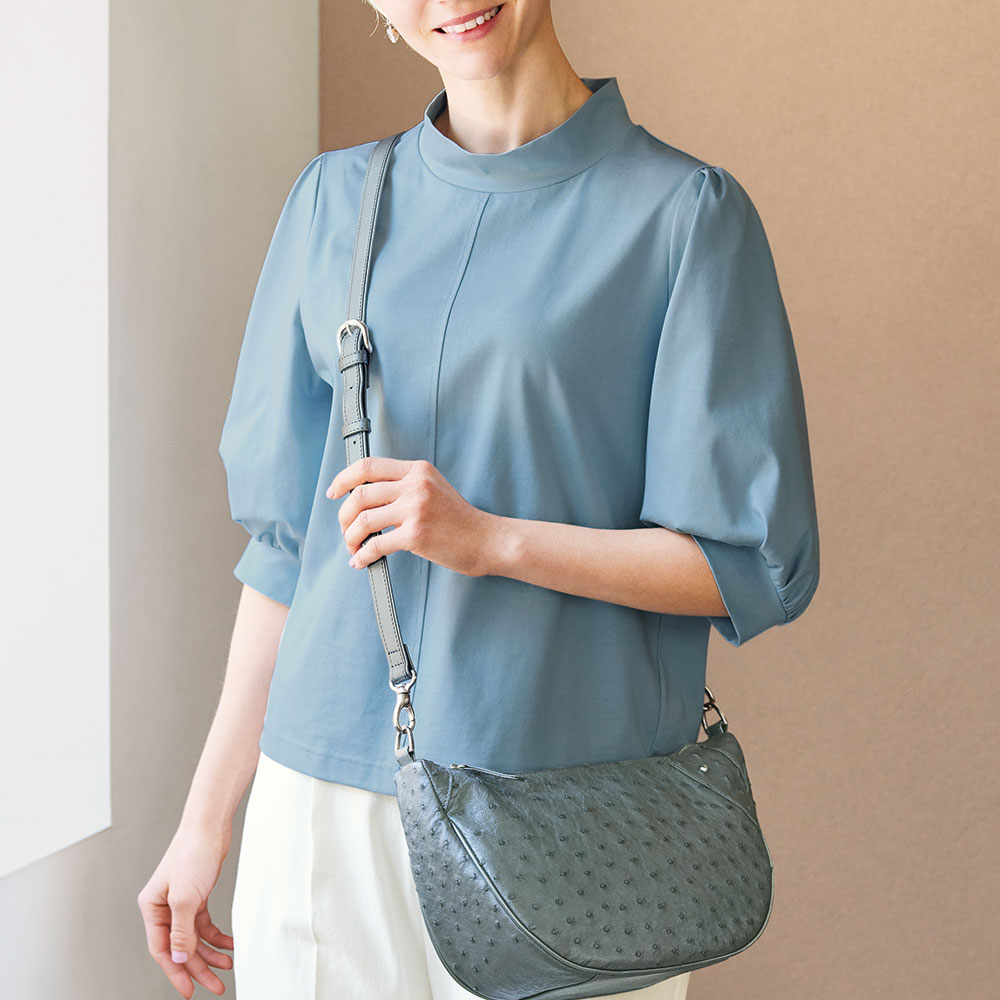 シルケット天竺パフスリーブプルオーバー