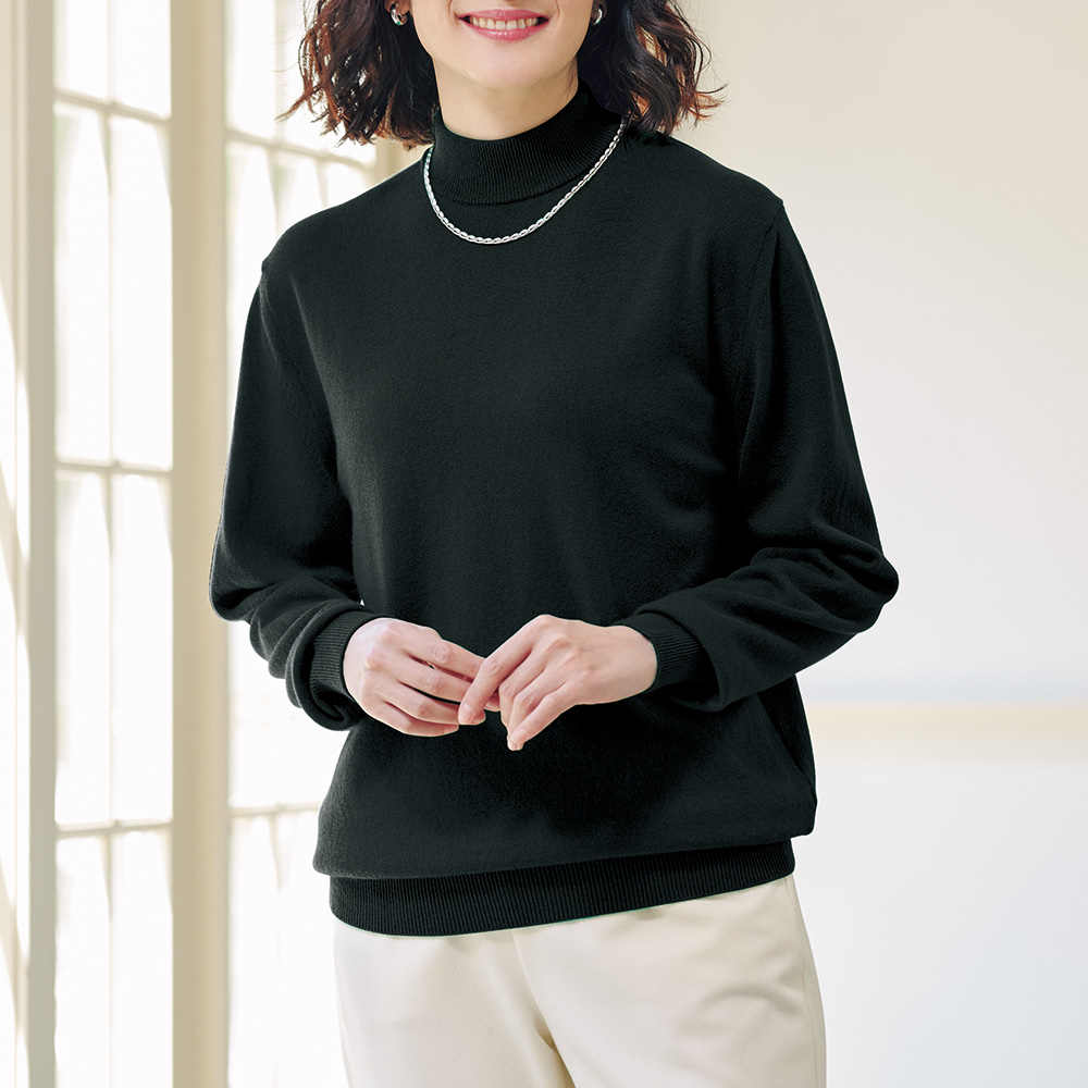 アラシャンカシミヤ･モックネックセーター／男女兼用