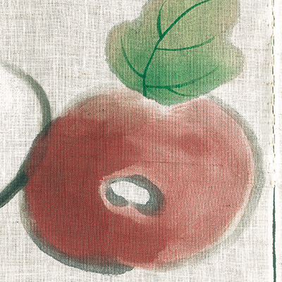 手描きのれん／光琳菊