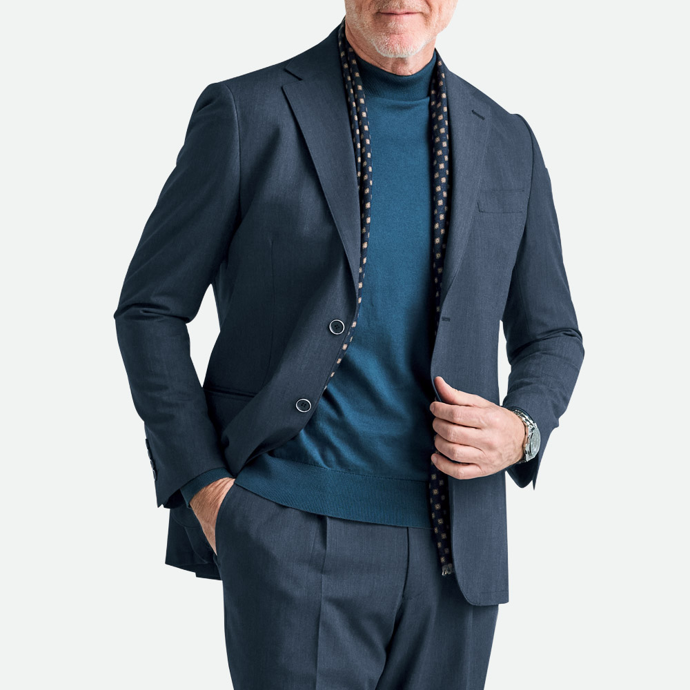 洗えるウール混ストレッチジャケット