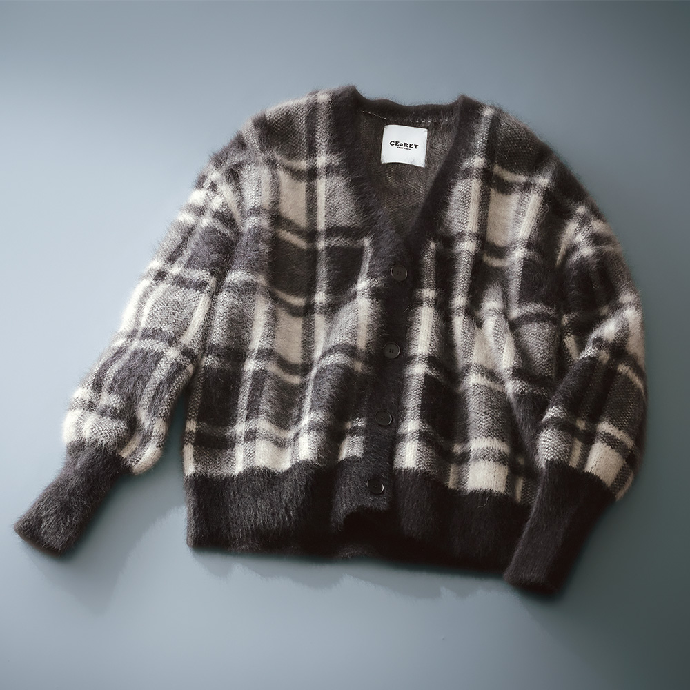 フォックスカシミヤジャカードカーディガン