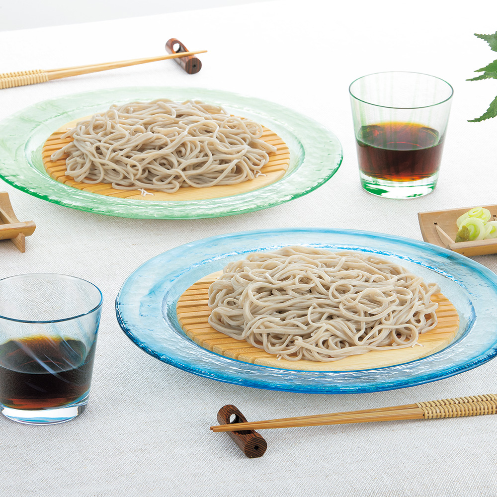 月夜野工房 竹すのこ付ガラス麺皿（2枚組） ライトアップオンラインストア