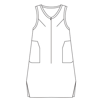 コットンウールのVネックジャンパースカート