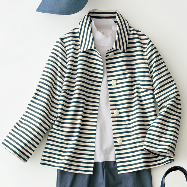 コットン混ドビーボーダージャケット