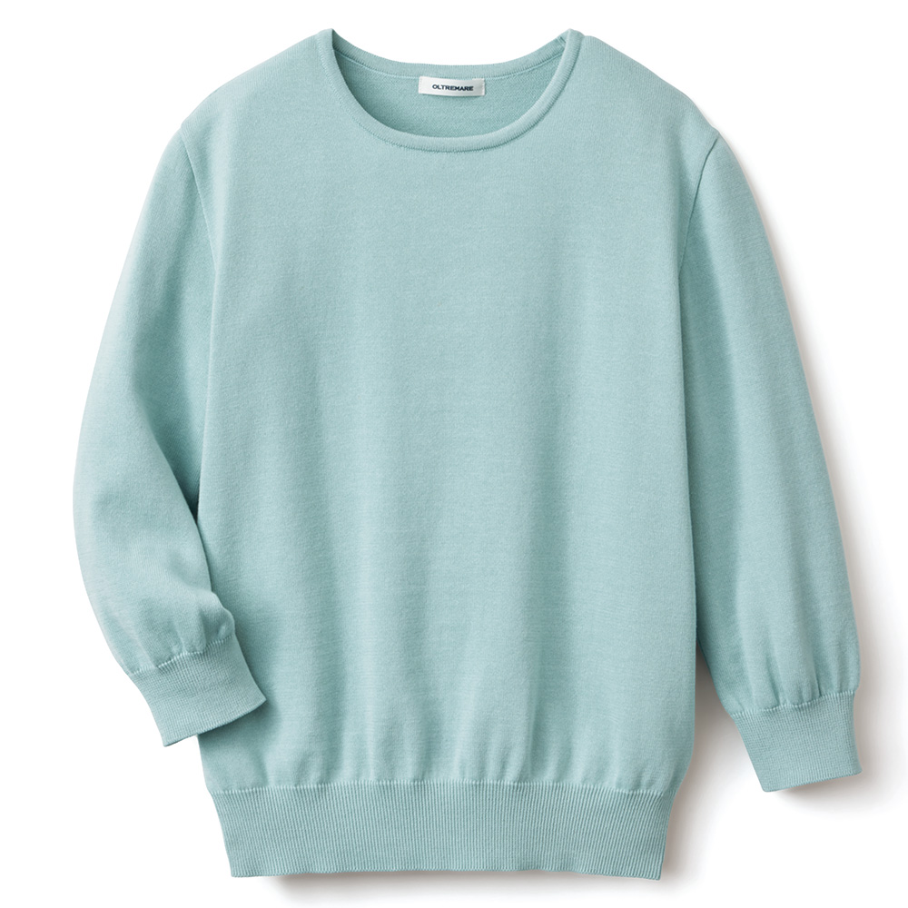 コットンクルーネックプルオーバー