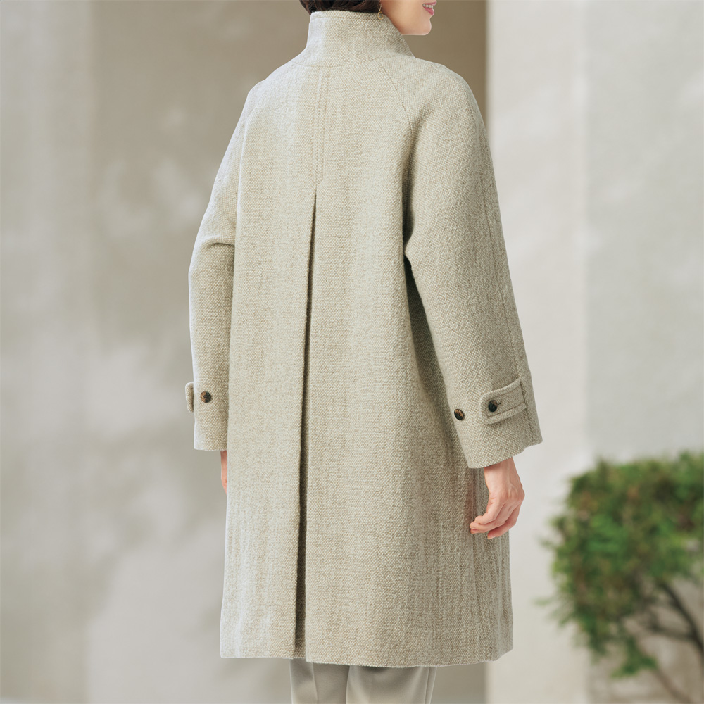 ハイランドウール・斜子織ラグランコート