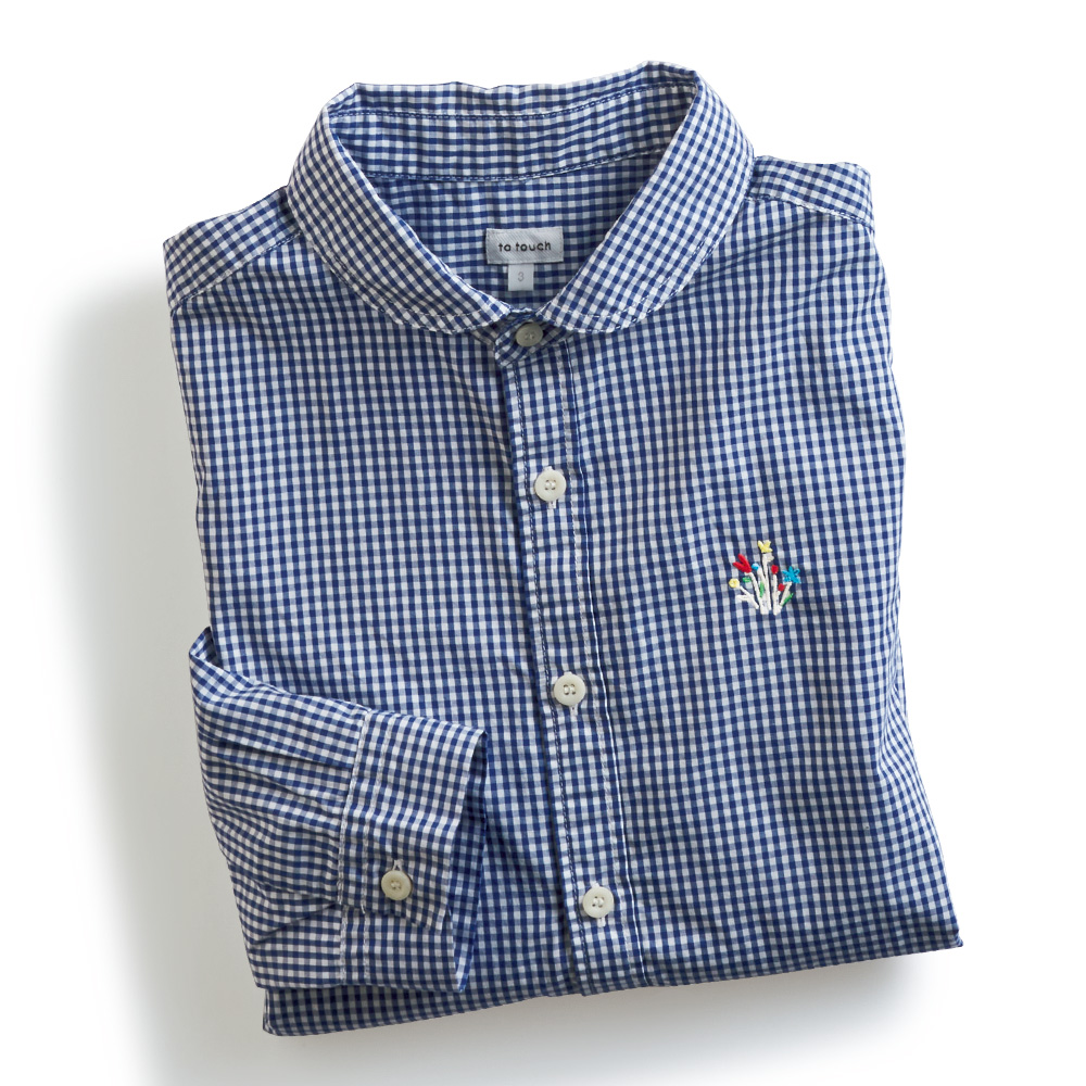 花束刺しゅうのブラウス