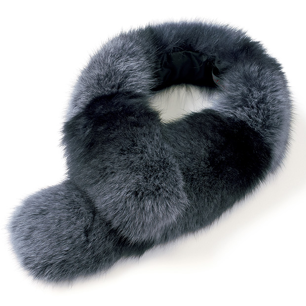 カラーミックスフォックスファーマフラー／クリップ付き