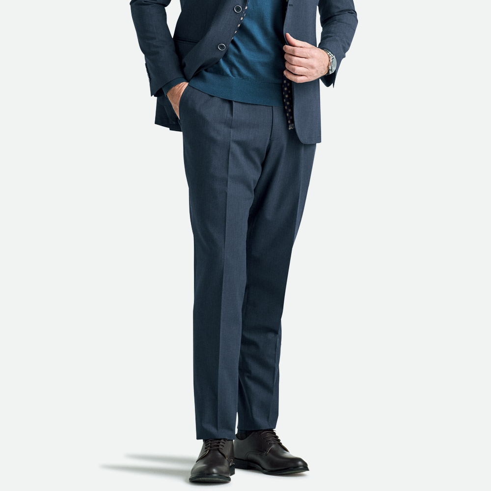 洗えるウール混ストレッチスラックス