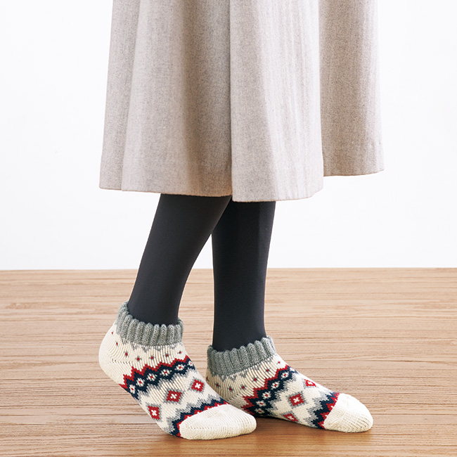 ぽかぽかルームカバーソックス／4柄セット