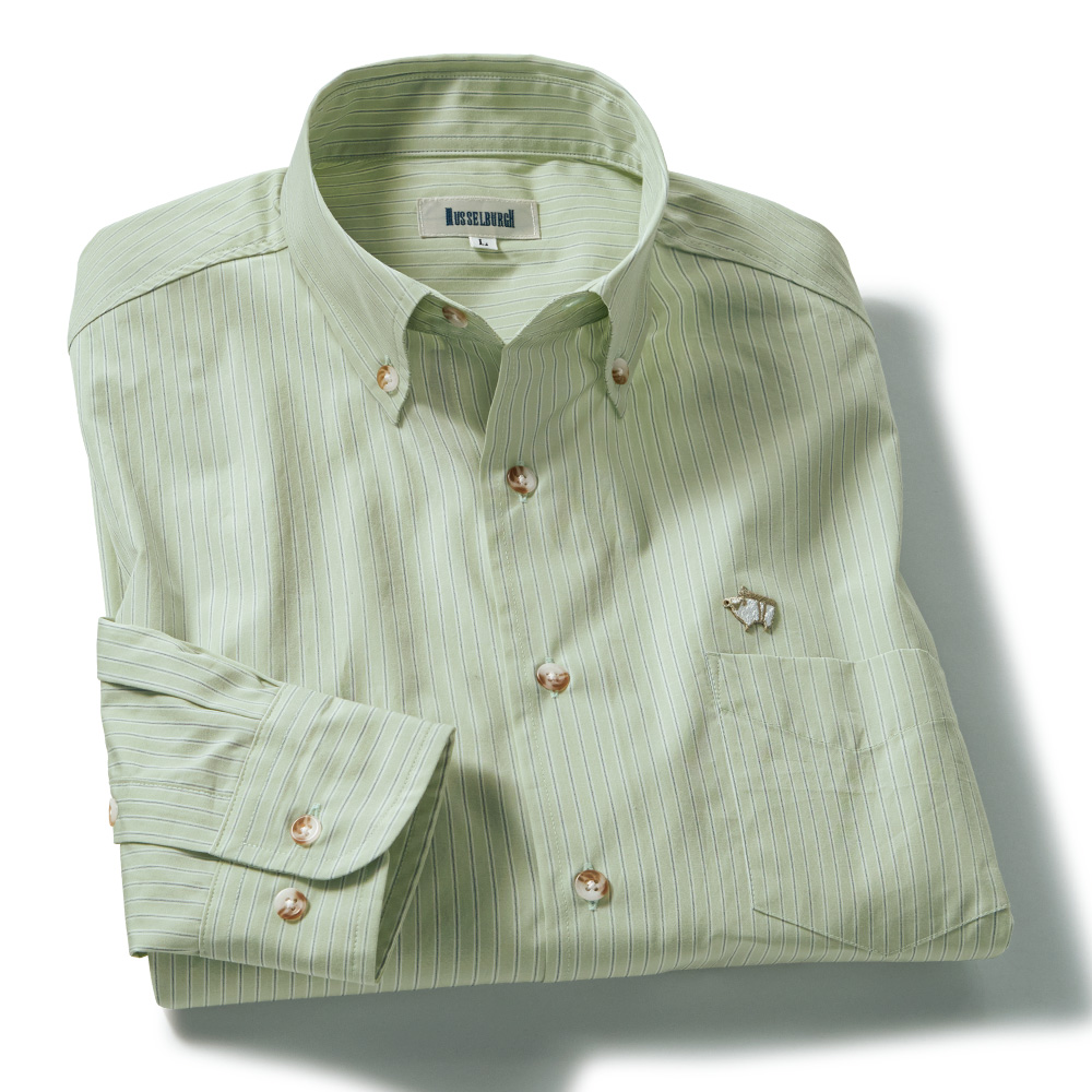 スーピマコットンストライプB.D.シャツ