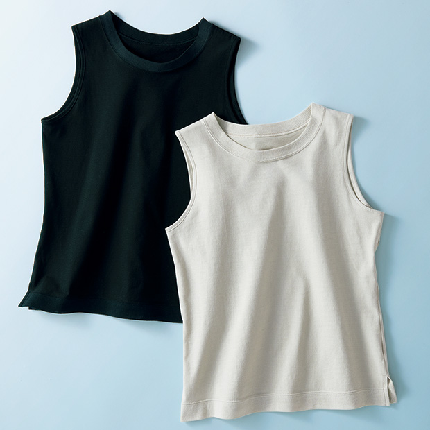 クールローレル･チュール使いコットンタンクトップ