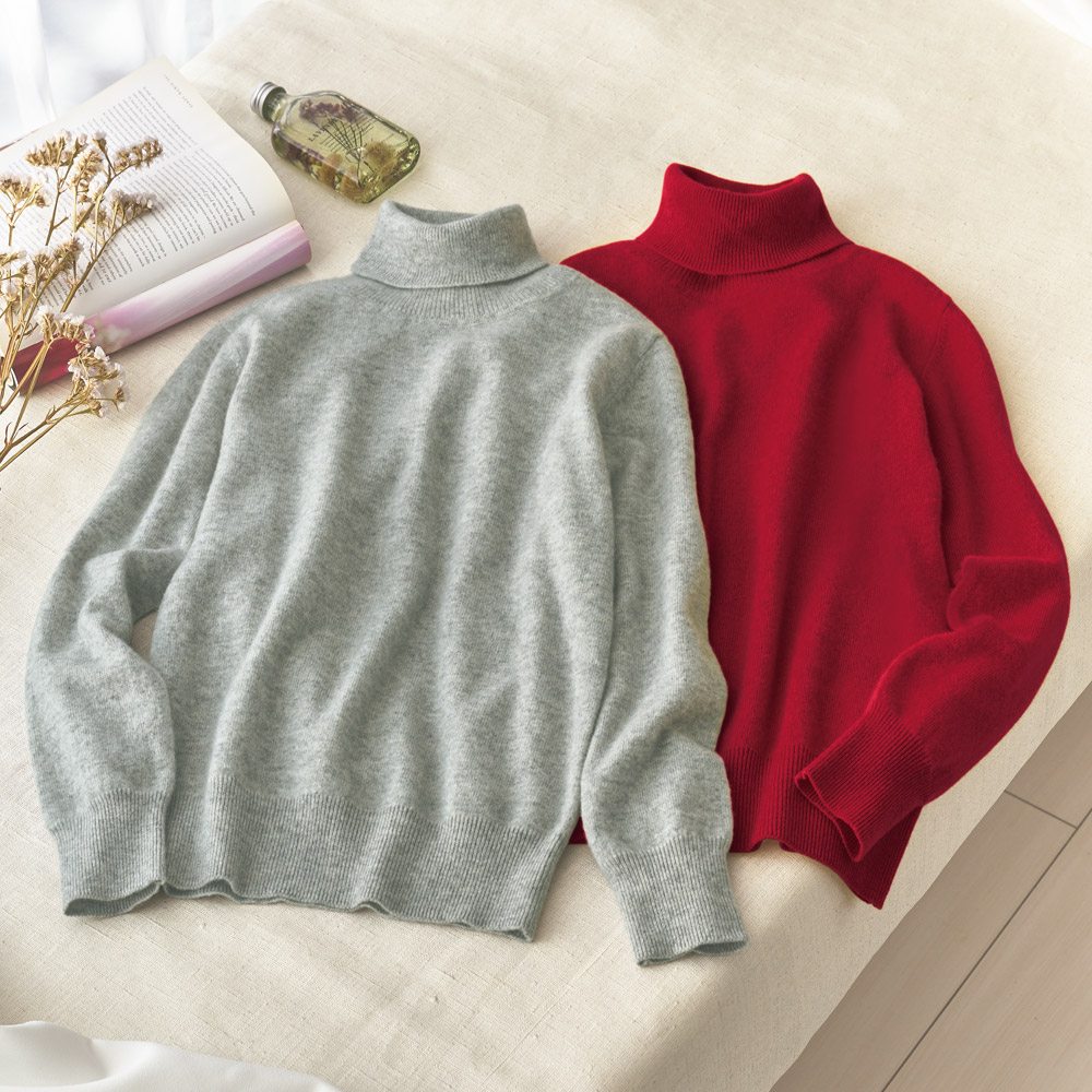 カシミヤタートルネックプルオーバー