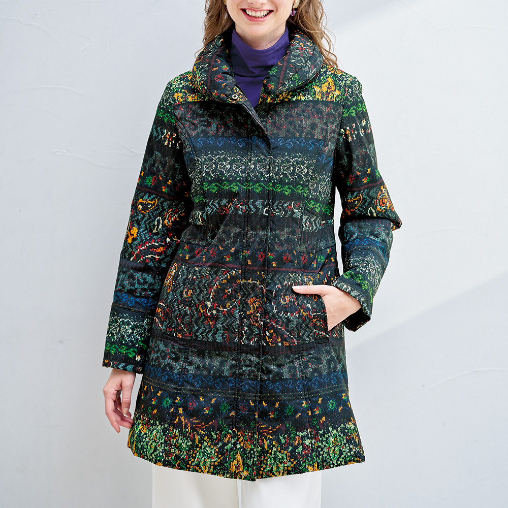 プリント中わたコート