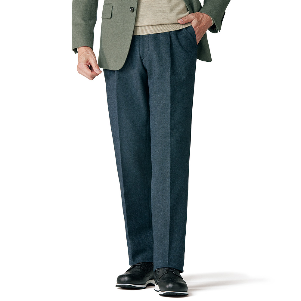 ウール混伸びやかスラックス