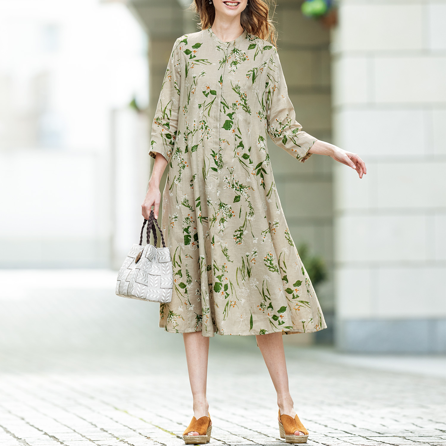 リネンワンピース 夏 チュニック ワンピ 膝丈ワンピース 亜麻 マキシワンピ レディース ドッキング ラウンドネック ゆったり ウエストタック 通気性  HiEiu4uCoi, ファッション - pci.edu.pe