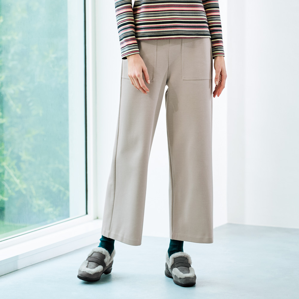 一枚革のムートンローファー