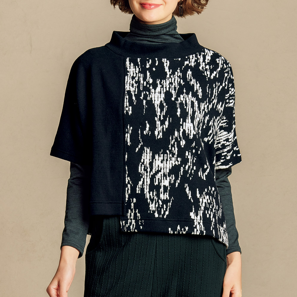 ウォッシャブルウールボトルネックプルオーバー