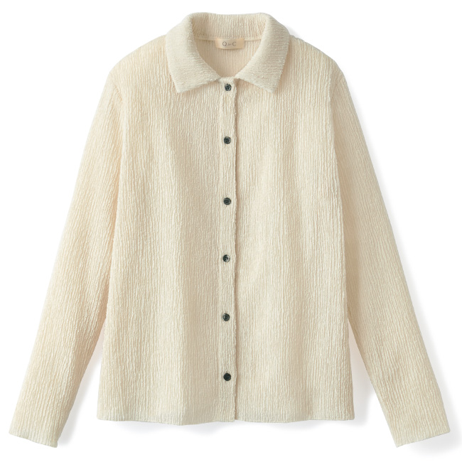 リンクルブークレジャージーシャツブラウス