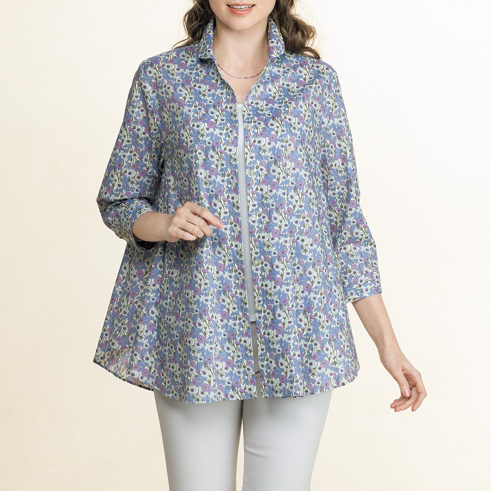 リバティプリントゆったりシルエットのブラウス