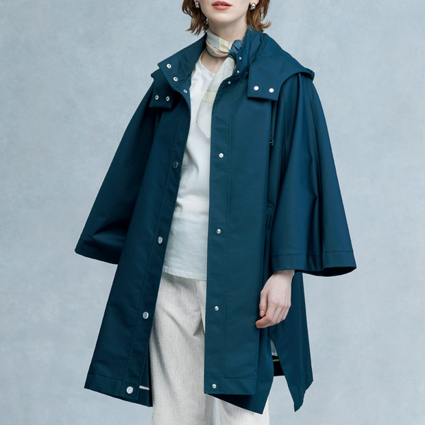 コットン混デザインコート