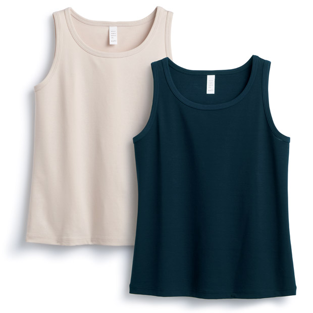 強撚コットンタンクトップ/2色セット/当社限定