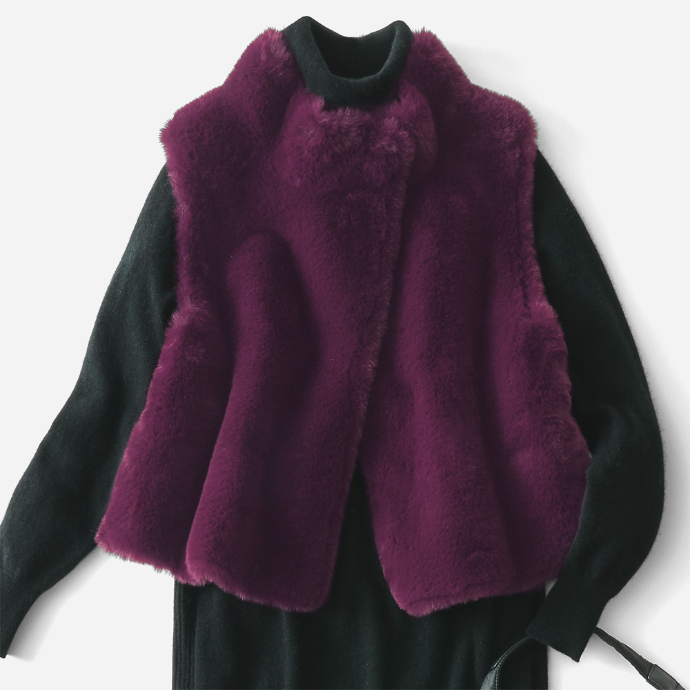 フェイクムートンリバーシブルベスト