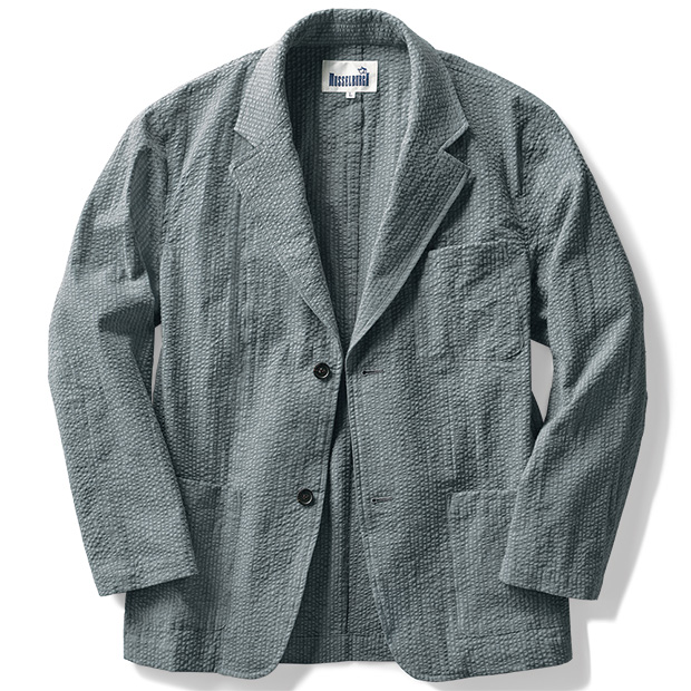 トップグレー･シアサッカージャケット