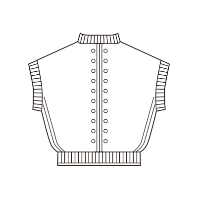 Vネック配色ニットベスト