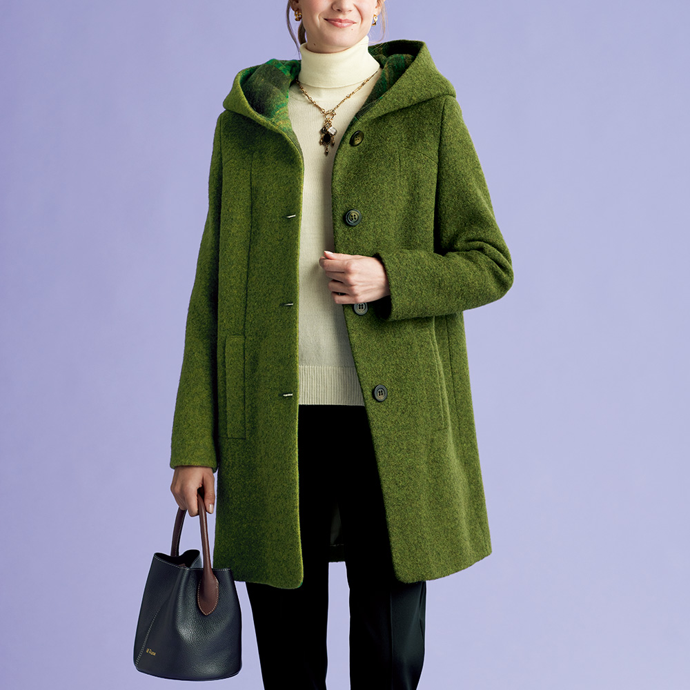 柔らか暖かウール混コート