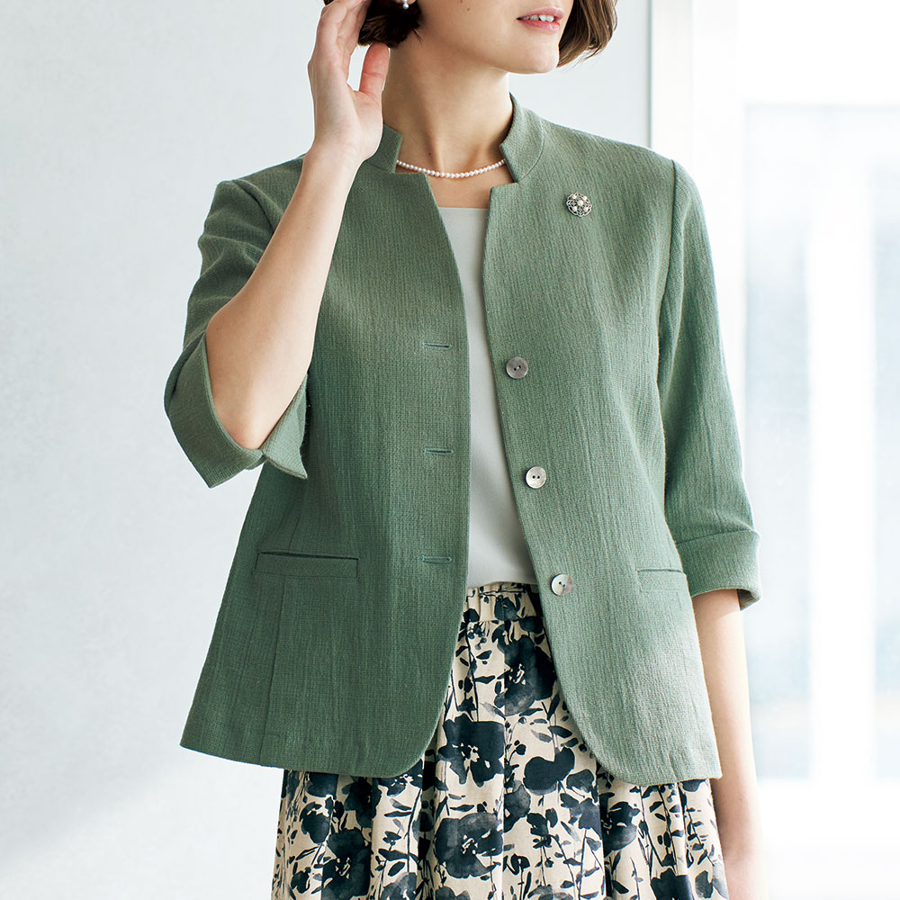 リネンコットンワッシャージャケット