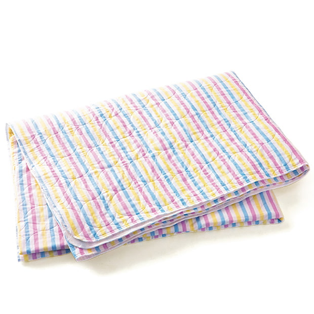 キルト仕上げのシーツ･大／ボーダー柄