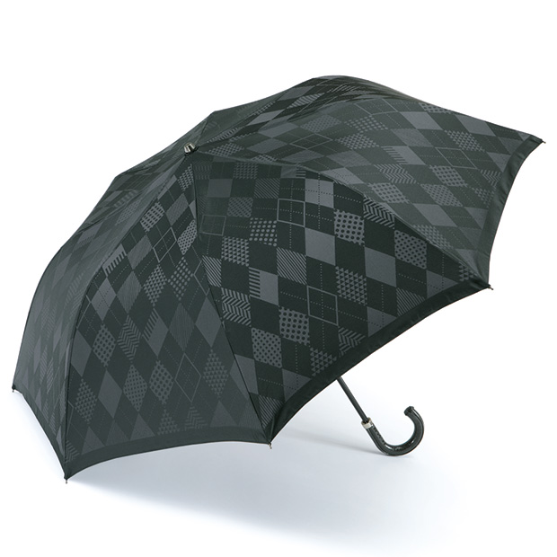 甲州織の折りたたみ晴雨兼用傘／紳士用
