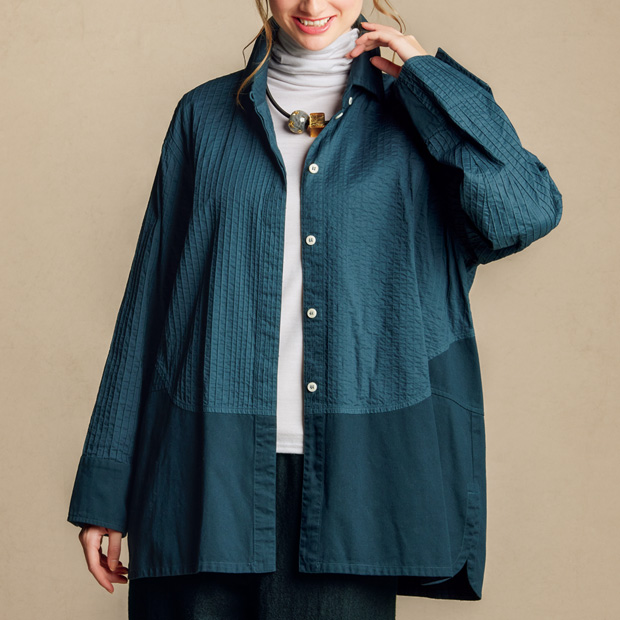 ロ－ン×カツラギピンタックシャツ