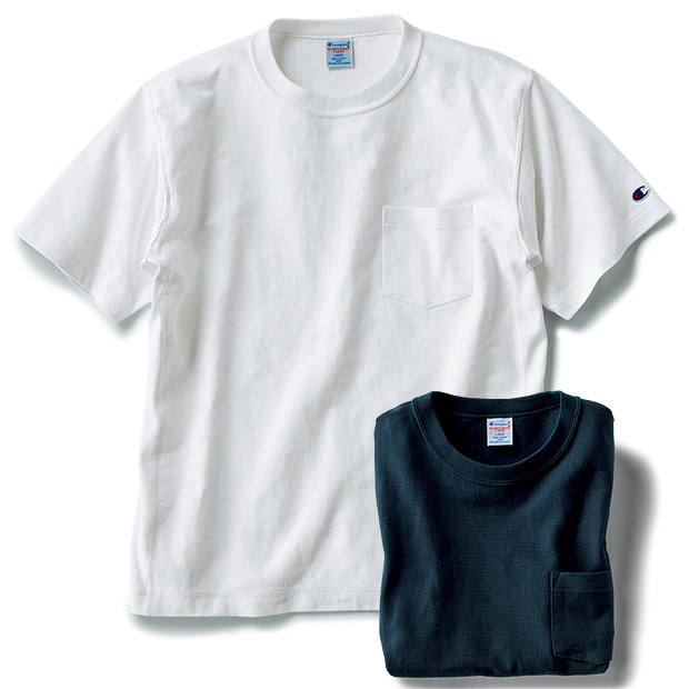 リバースウィーブ･半袖ポケットTシャツ／2色セット