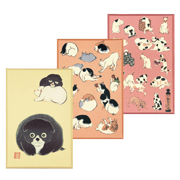 御朱印帳／江戸浮世絵の犬猫たち（3種セット）