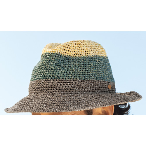 手編みの和紙混ローラブルハット