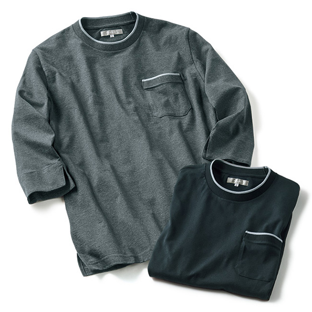 七分袖コットンTシャツ／2色セット