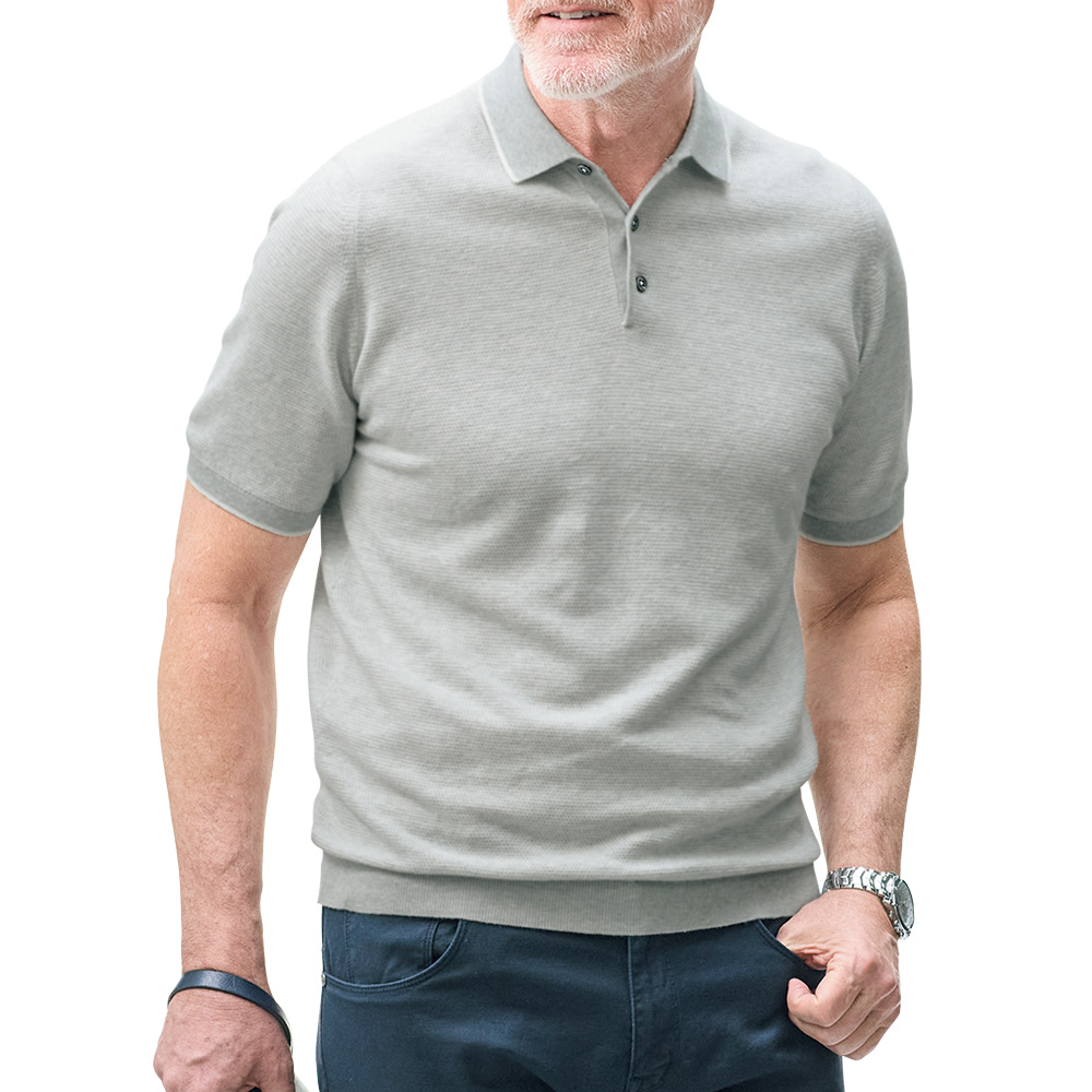 コットンリネンシルクポロシャツ