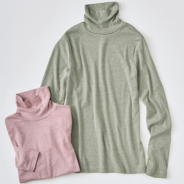 オーガニックコットンボーダープルオーバー／2色セット