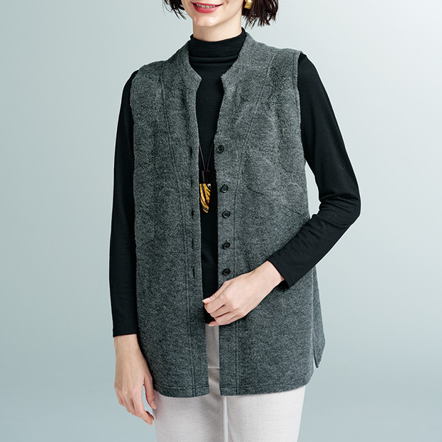 前開きふんわりジレ