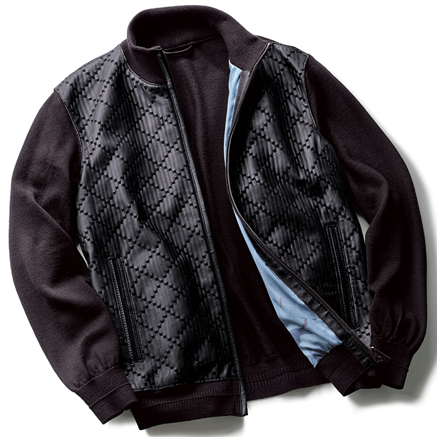 エントレフィーノラム×スウェード･ニットコンビブルゾン