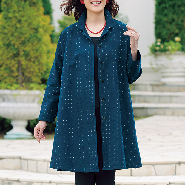 本藍あられ柄ビッグブラウザー